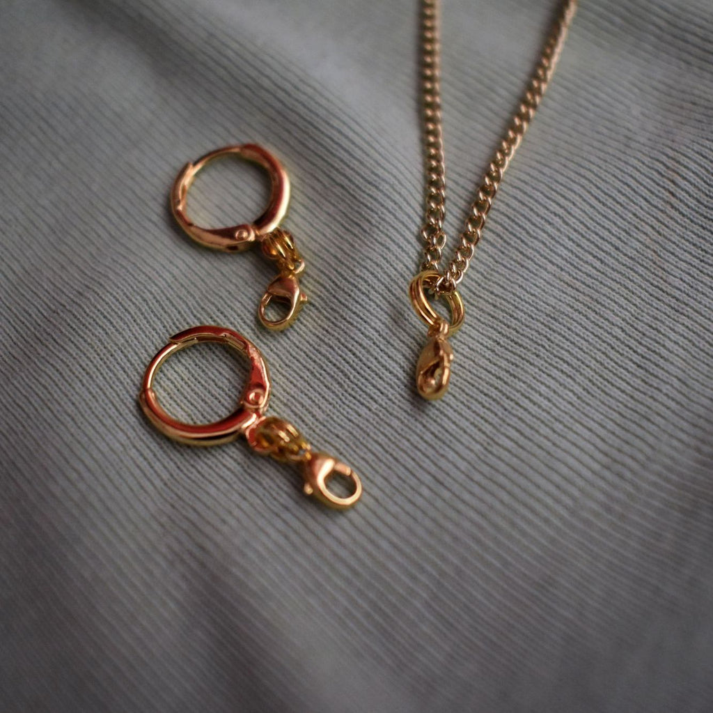 Dainty yellow gold vermeil earrings