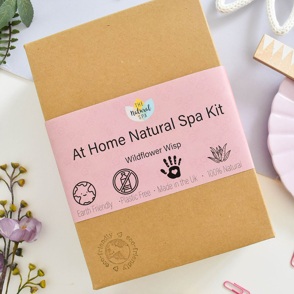 Wildflower Wisp At Home Spa Set | Natural Relaxation Gift | Bath & Body Care Kit | Vegan, Plastic-Free Self-Care
