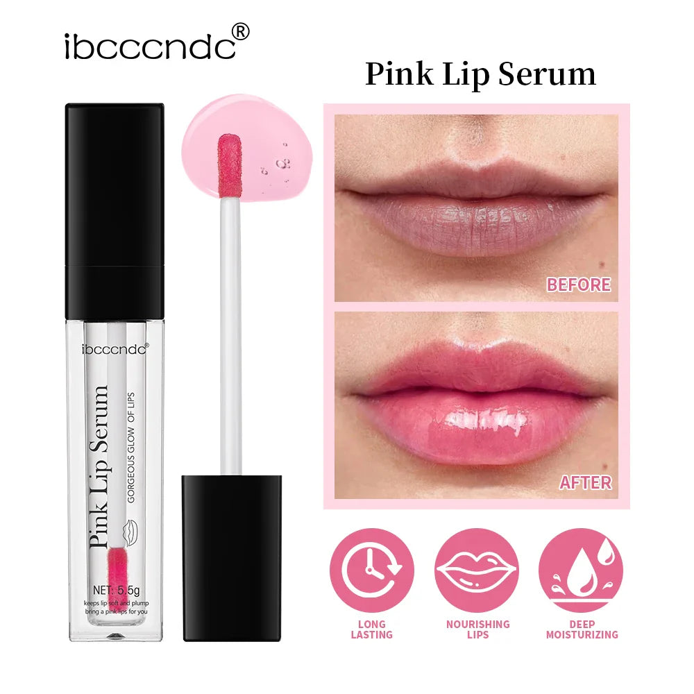 Ibcccndc Pink Lip Serum Lotion Moisturizes And Plumps Lips