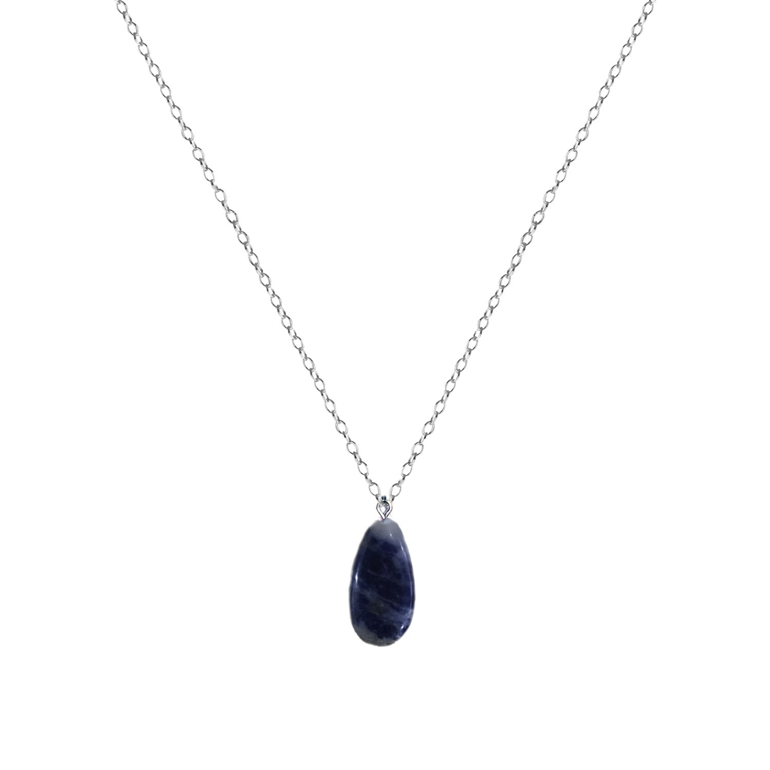 Sodalite Sterling Silver Necklace, Sodalite Pendant Necklace, Gemstone Necklace | by nlanlaVictory