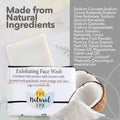 Exfoliating Face Wash Bar | Patchouli, Clary Sage & Sweet Orange | Natural Facial Cleanser with Gentle Scrub | Vegan, Plastic-Free Skincare
