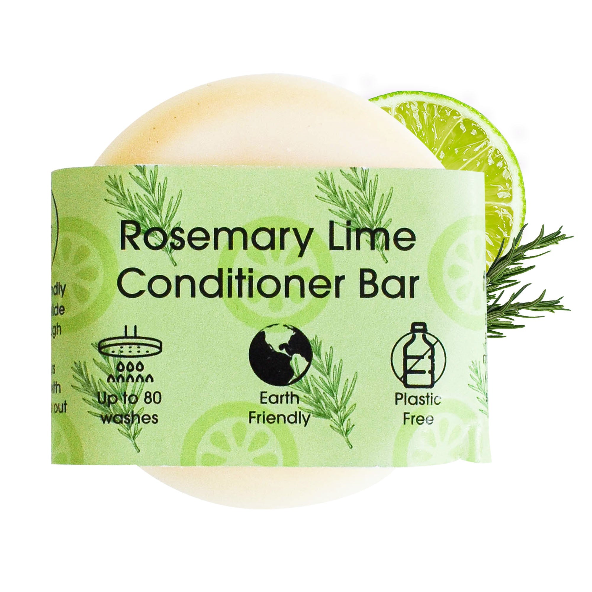 Rosemary & Lime Solid Conditioner Bar | Natural Hair Conditioner for All Hair Types | Vegan, Plastic-Free Hair Care