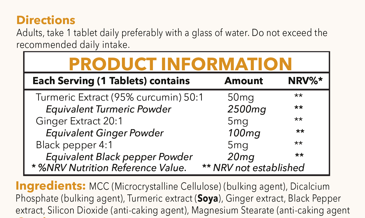 Turmeric 2500mg with Black Pepper & Ginger, Curcumin 95%, 120 Vegan Tablet