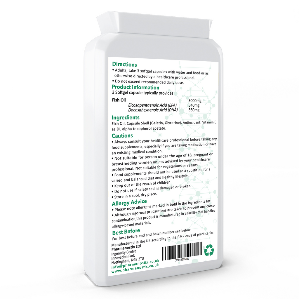 Omega 3 Fish Oils 1000mg 90 softgel Capsules