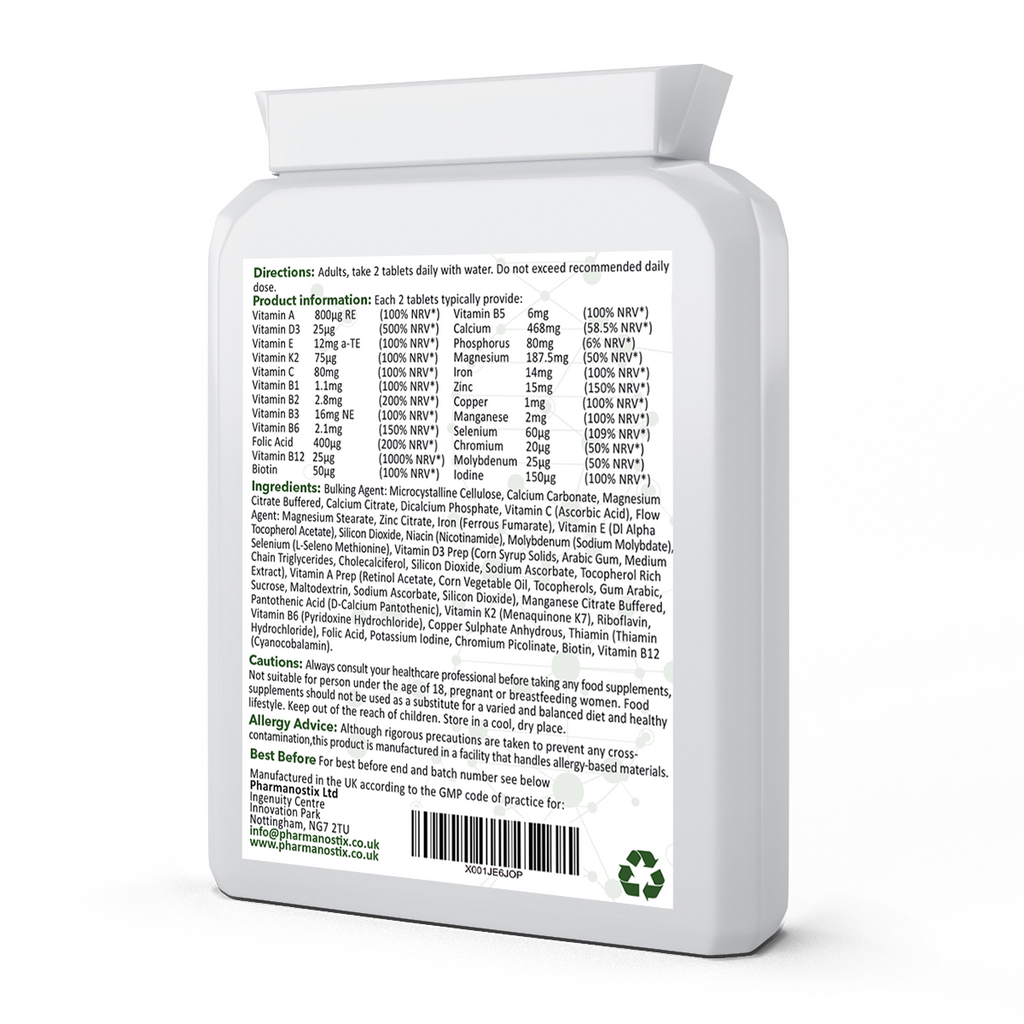 Vegan Multivitamin & Mineral Supplement 60 Tablets