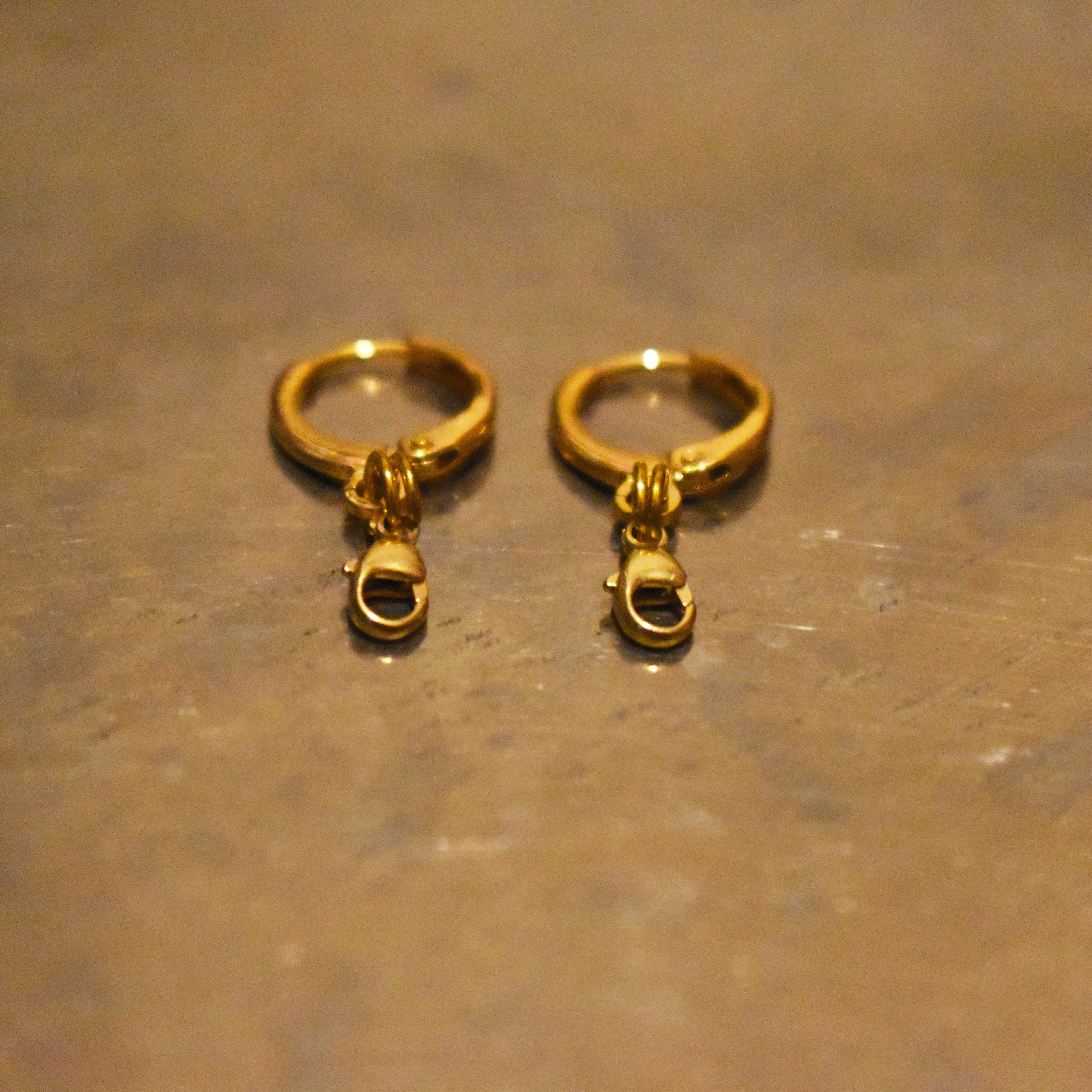 Dainty yellow gold vermeil earrings