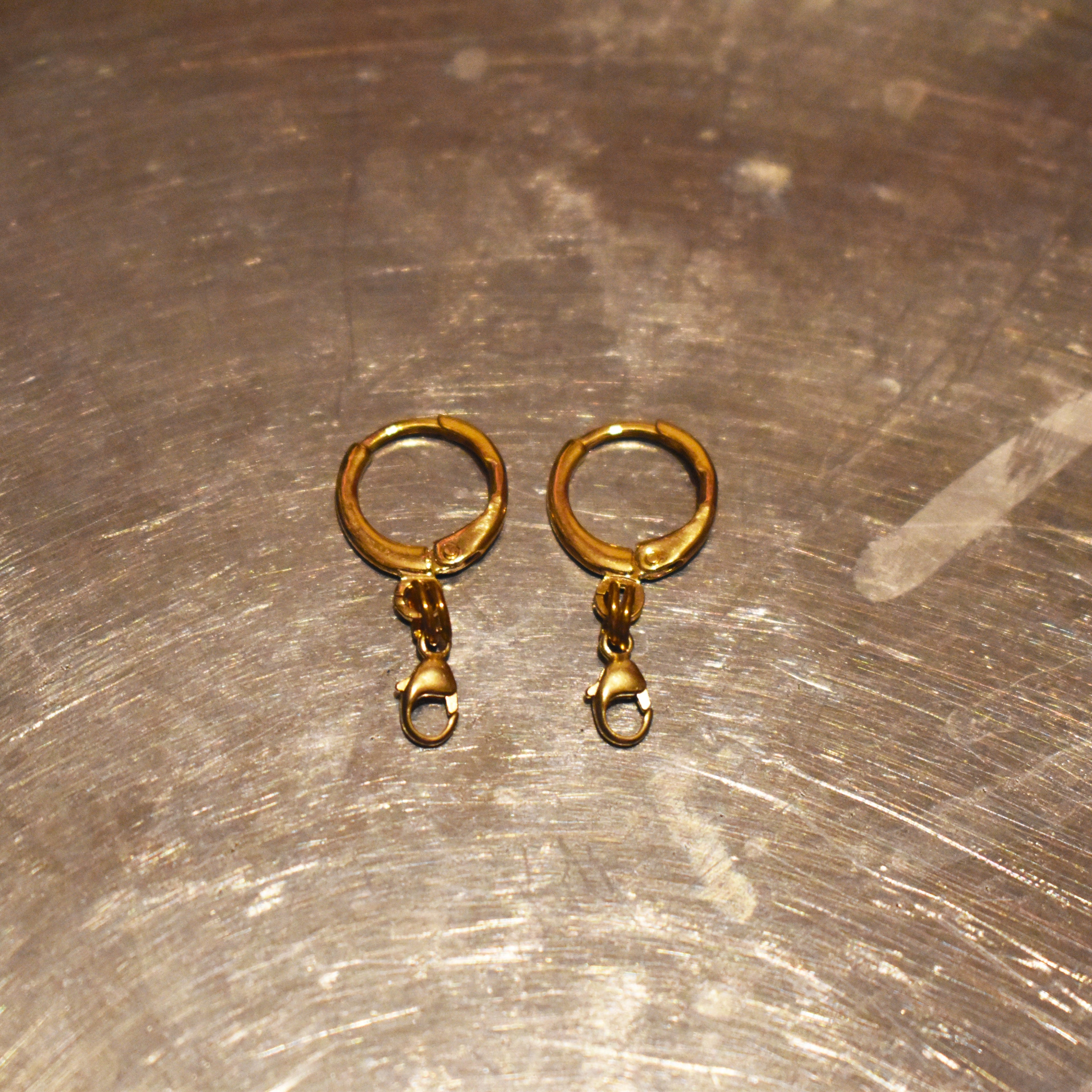 Dainty yellow gold vermeil earrings