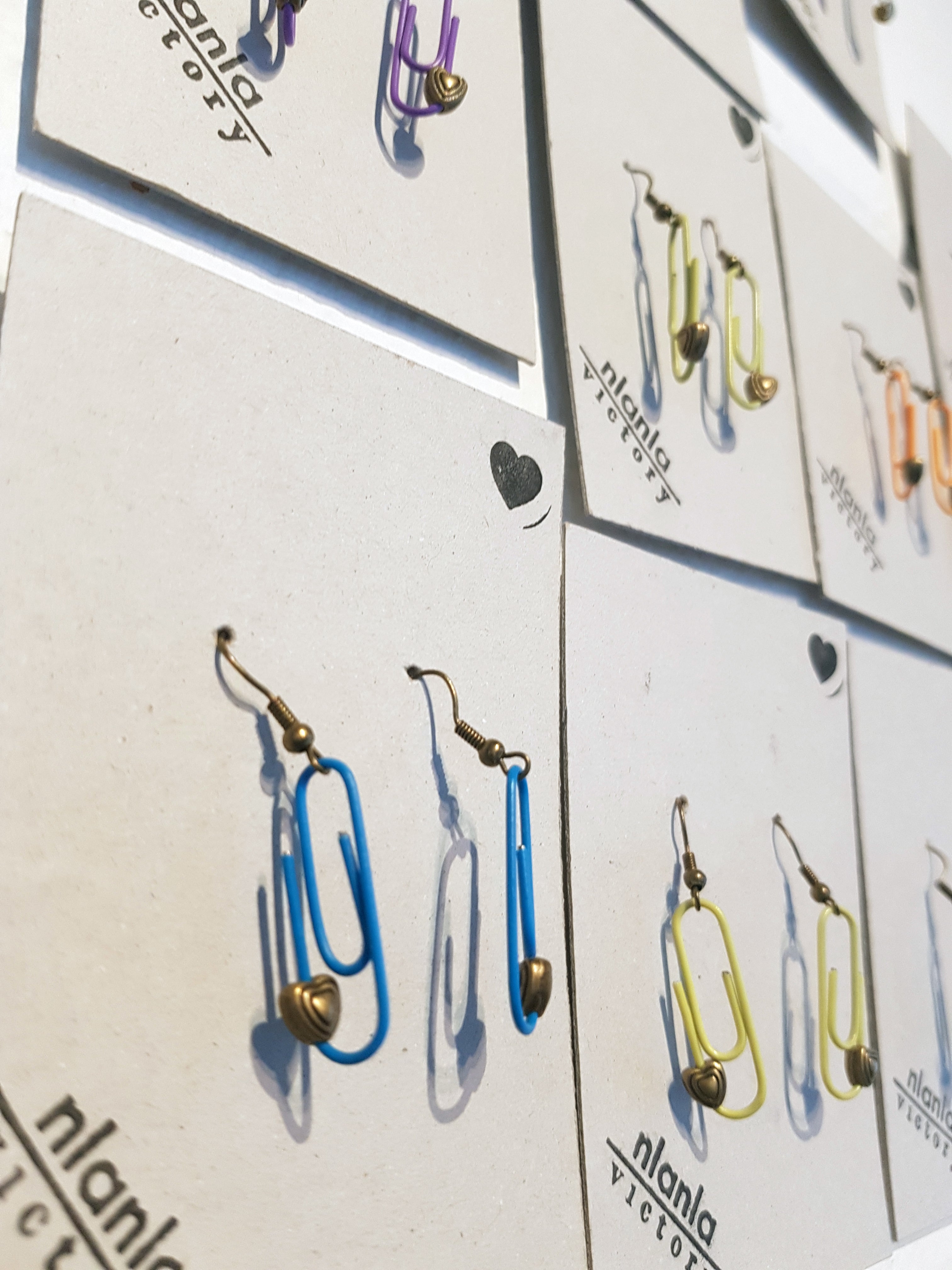 Lime Green Personalised Paperclip Earrings | by lovedbynlanla