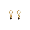 Black heart enamel minimalist huggie earrings | by Ifemi Jewels